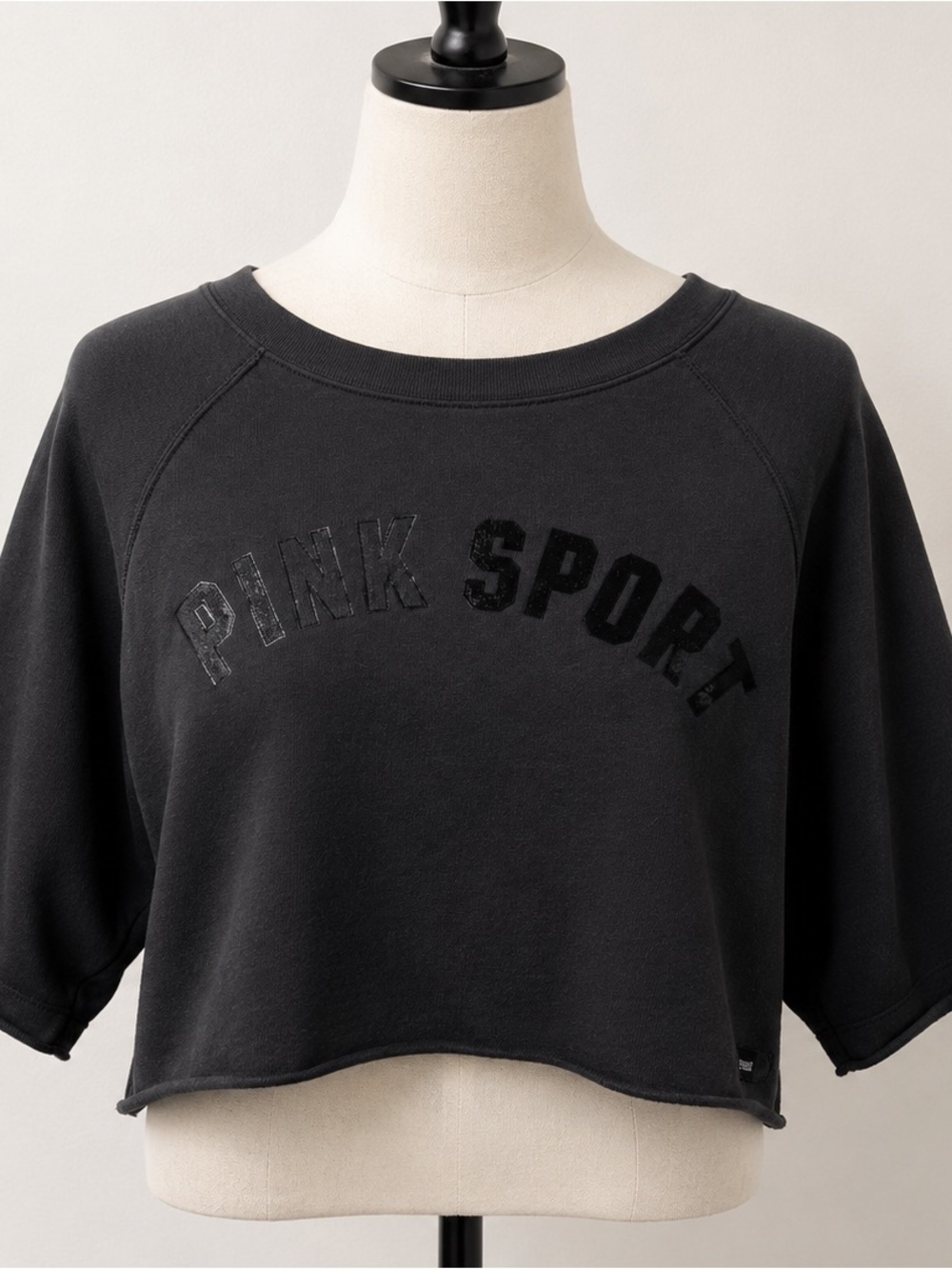 Victoria's Secret PINK SPORT Black Cropped Sweatshirt